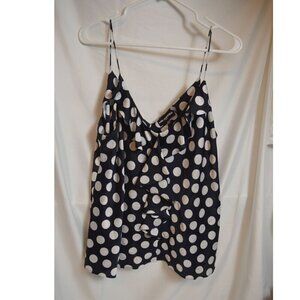 Karl Lagerfeld Paris Polka Dot Ruffle Tank Top Size XXL